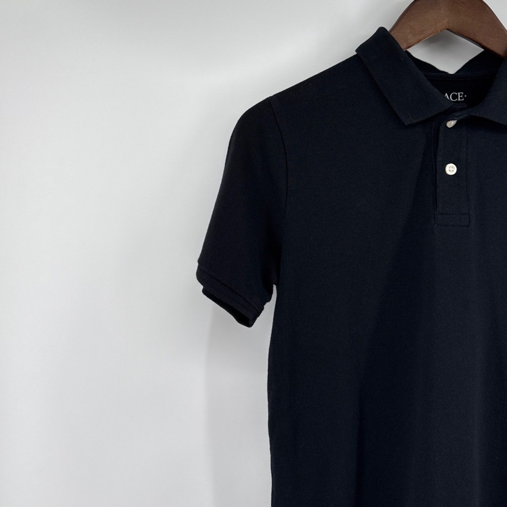 Childrens Place Boys Black Short Sleeve Pique Polo Shirt Husky Size L 10/12 - Picture 3 of 7